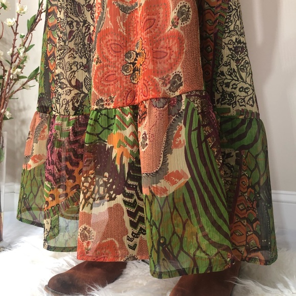 Maxi Skirt Boho style w/expandable waist - Picture 2 of 8